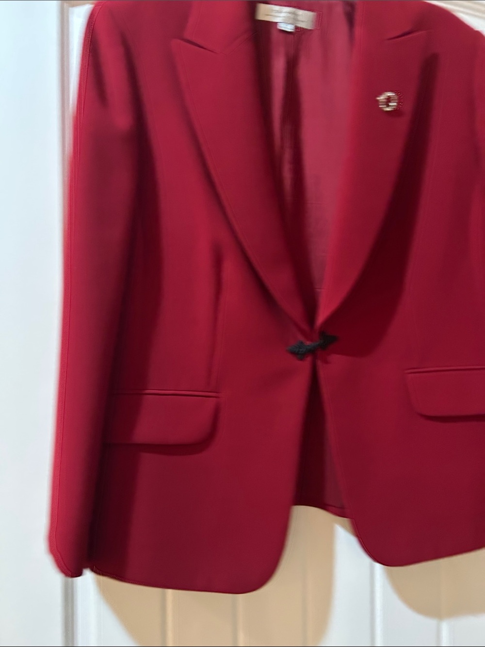 Red Women Single-Button Blazer lined